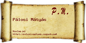 Pálosi Mátyás névjegykártya